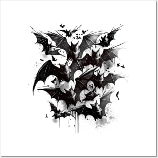 Flock of Bats Gothic Vampire Art Posters and Art